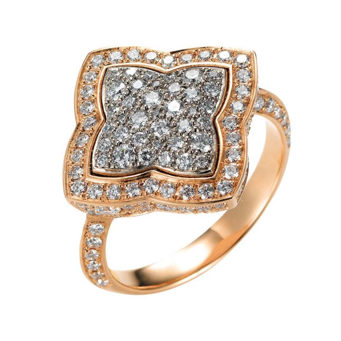 Diamond-set gold ring
