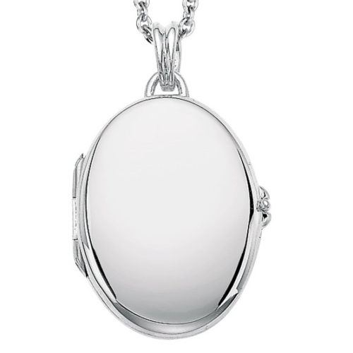 white gold, oval locket-pendant