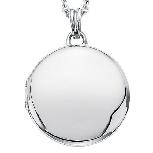 white gold, round locket-pendant