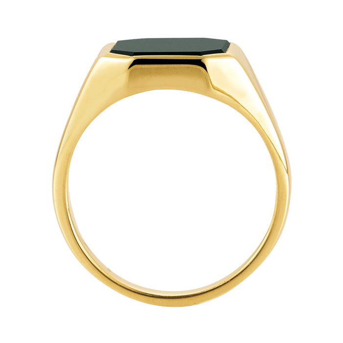 yellow-gold signet-ring with octagonal heliotrope-bloodstone, without engraving