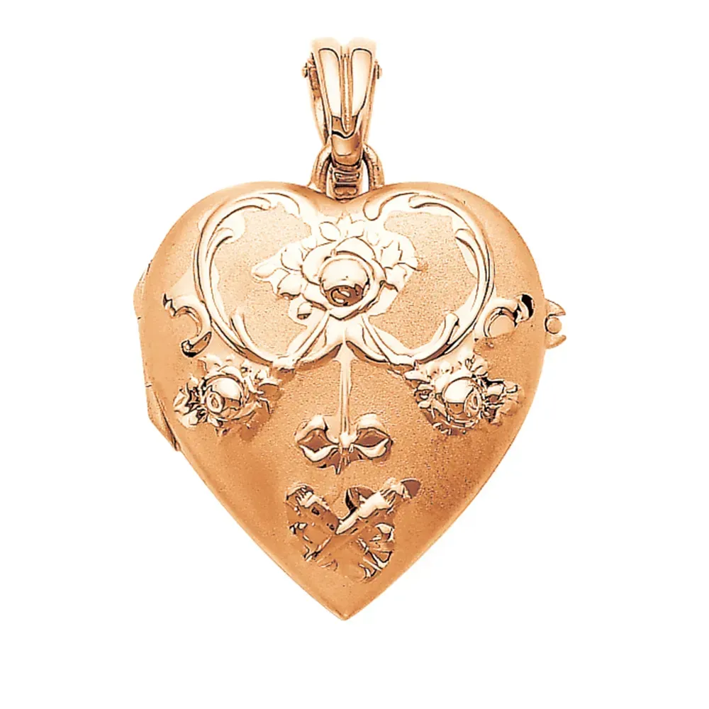 Herzförmiges Medaillon-Collier in Roségold