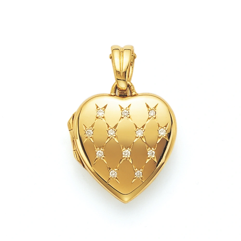 Herzförmiges Medaillon-Collier in Gelbgold