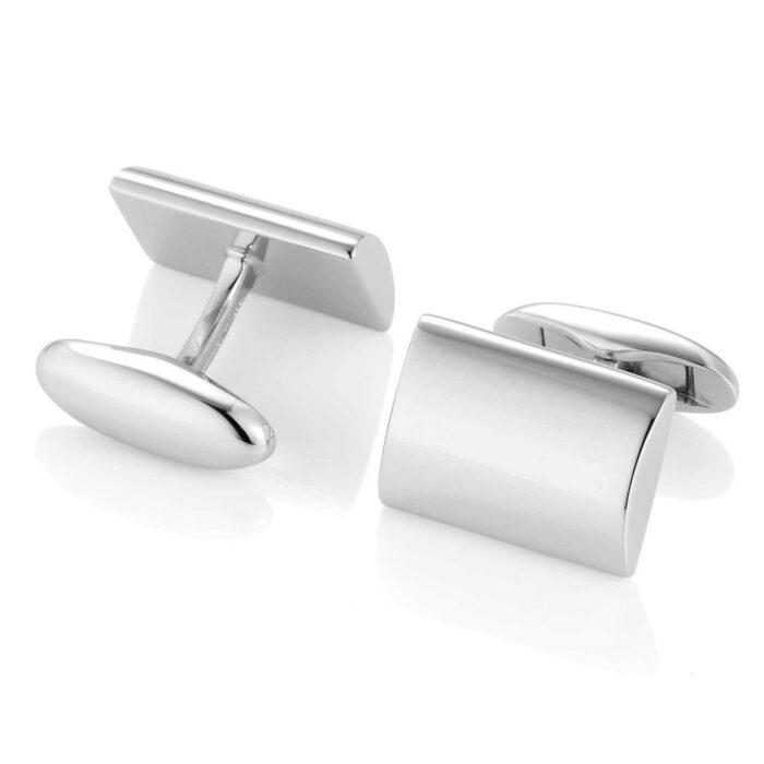 Victor Mayer silver bent cufflinks polished