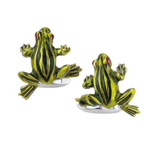 Victor Mayer silver frog cufflinks