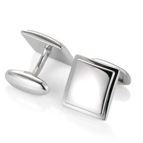 Victor Mayer squared silver cufflinks polished