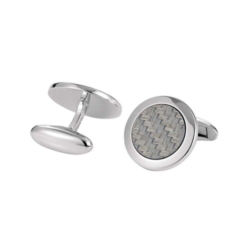 Victor Mayer polished silver cufflinks with inlay