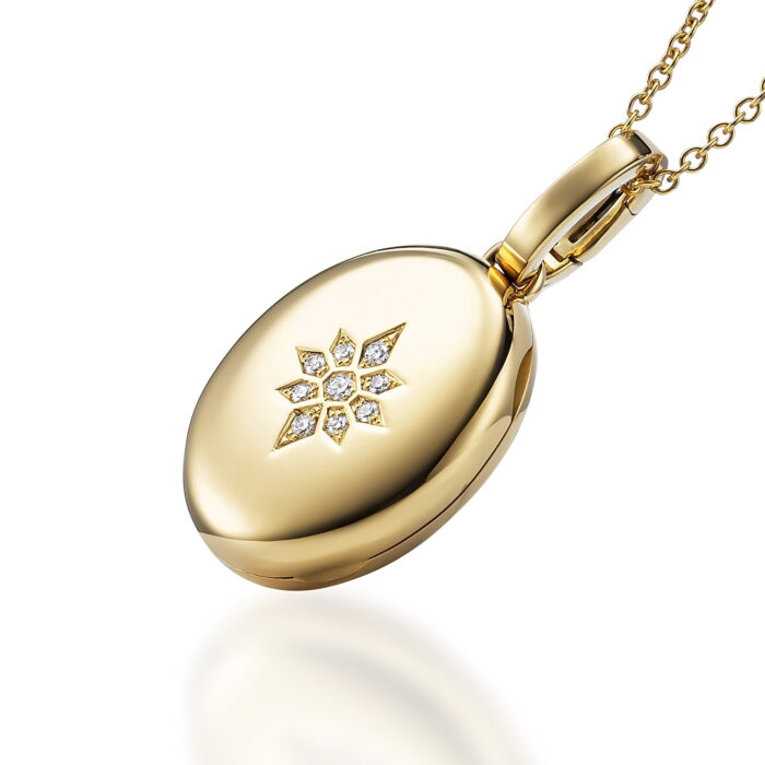 Victor Mayer Victoria gold Medaillon Diamanten oval