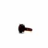 Enamel Ring 18k Rose & White Gold Ceylon Burgundy Red Garnet 0.06ct Diamonds