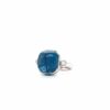 Era ring 18k white gold with 2 diamonds total 0.16 ct G VS and blue topaz