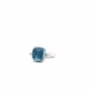 Victor Mayer Era Blue Topaz Ring in 18k White Gold with Diamonds