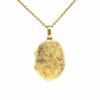 Oval pendant locket 18k yellow with gold viennese engraving approx. 23mm x 32mm