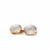 Round Cufflinks 18k Rose & White Gold Guilloche 2 Diamonds 0.20 ct 19 mm