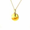 Round polished Locket Pendant 18k Yellow Gold two picutres Ø 26,0 mm