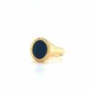 Victor Mayer Oval Signet Ring 18k Yellow Gold Nicolo approx. 9.5 mm x 8 mm