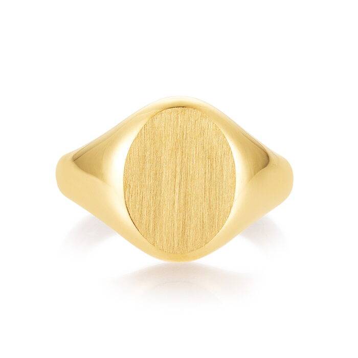 Oval signet ring in yellow gold, 12.0 x 9.0 mm, Romeo & Juliet, 51535/00/00/10254 Front view