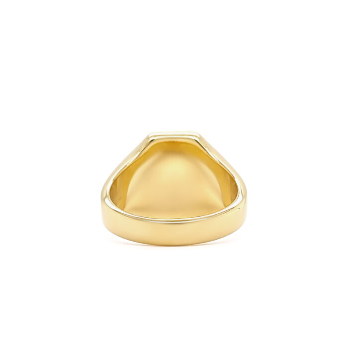 " Yellow gold octagonal signet ring 11.0 x 13.2 mm - without engraving" Rear view