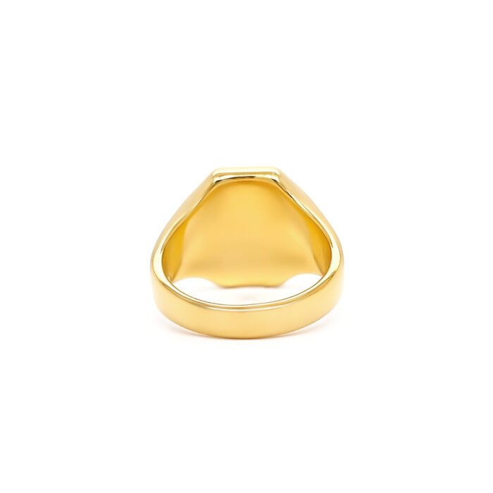 Yellow gold octagonal signet ring 11.0 x 13.2 mm - without engraving Rear view
