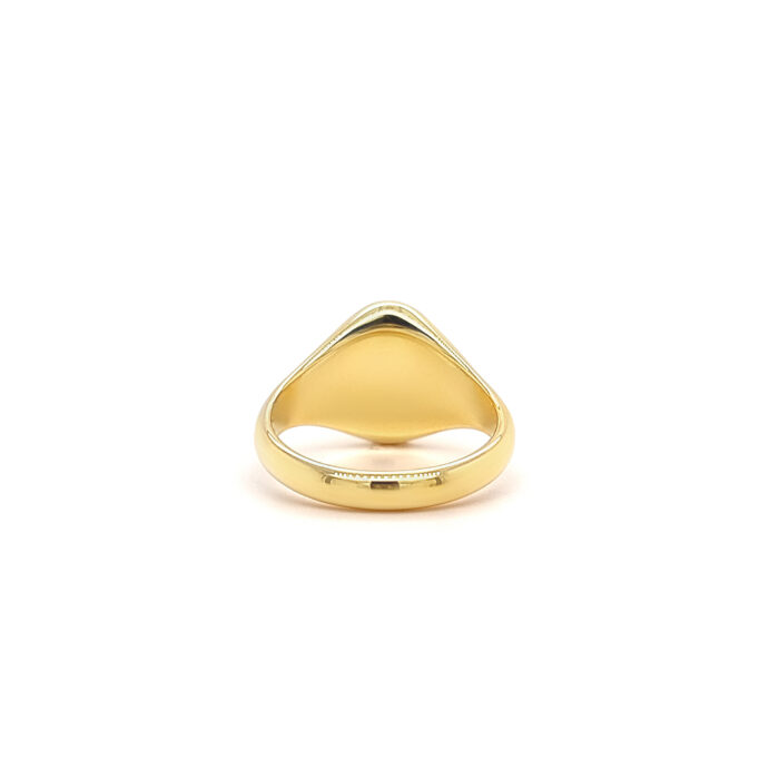 Yellow gold oval signet ring 13.0 x 10.0 mm - without engraving Rear view