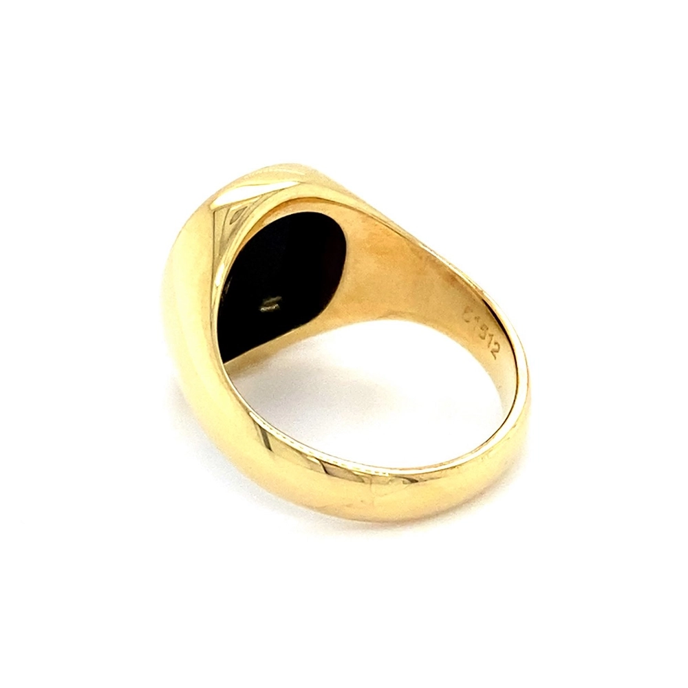 Siegelring Gelbgold mit rechteckigem blauem Edelstein