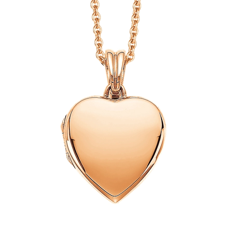 Herzförmiges Medaillon-Collier in Roségold
