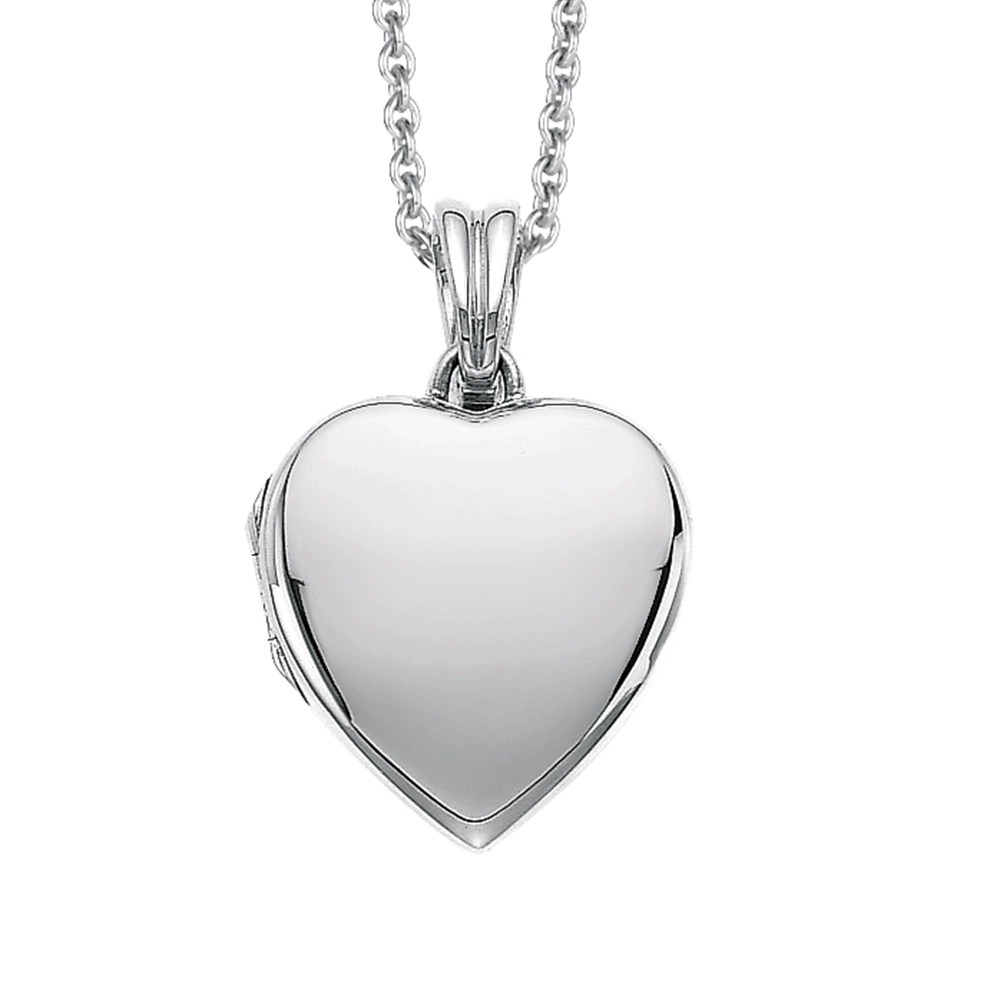 Herzförmiges Medaillon-Collier in Weißgold