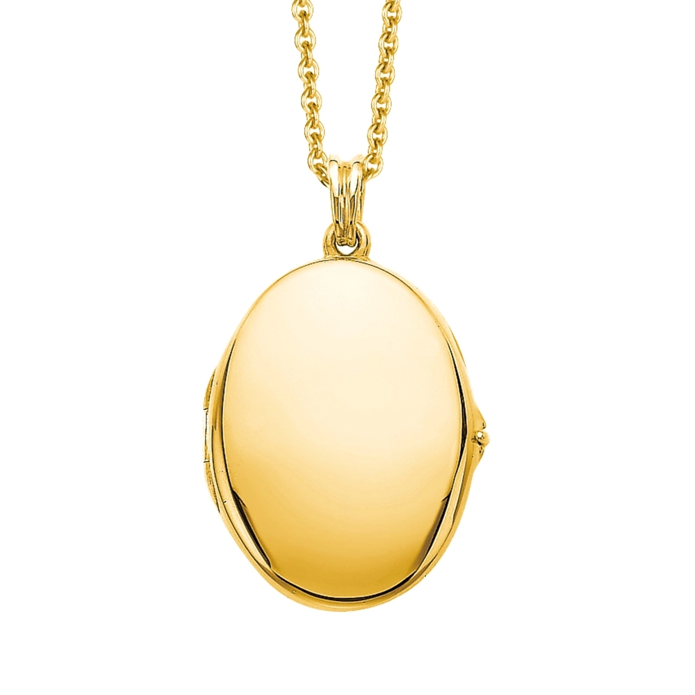 Ovales Medaillon-Collier in Gelbgold