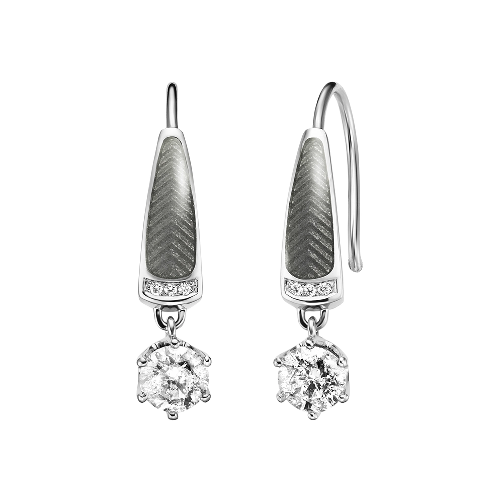 Ohrschmuck Solitaire <br />Salt & Pepper Diamant – Bild 2