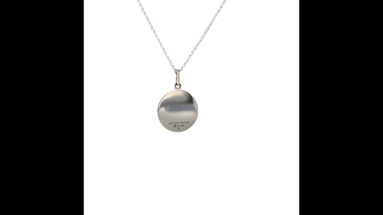 DE Pendant Diskos, 18k white gold, electric blue enamel, gold star paillon, Ø 15 mm, v1728-eb-101