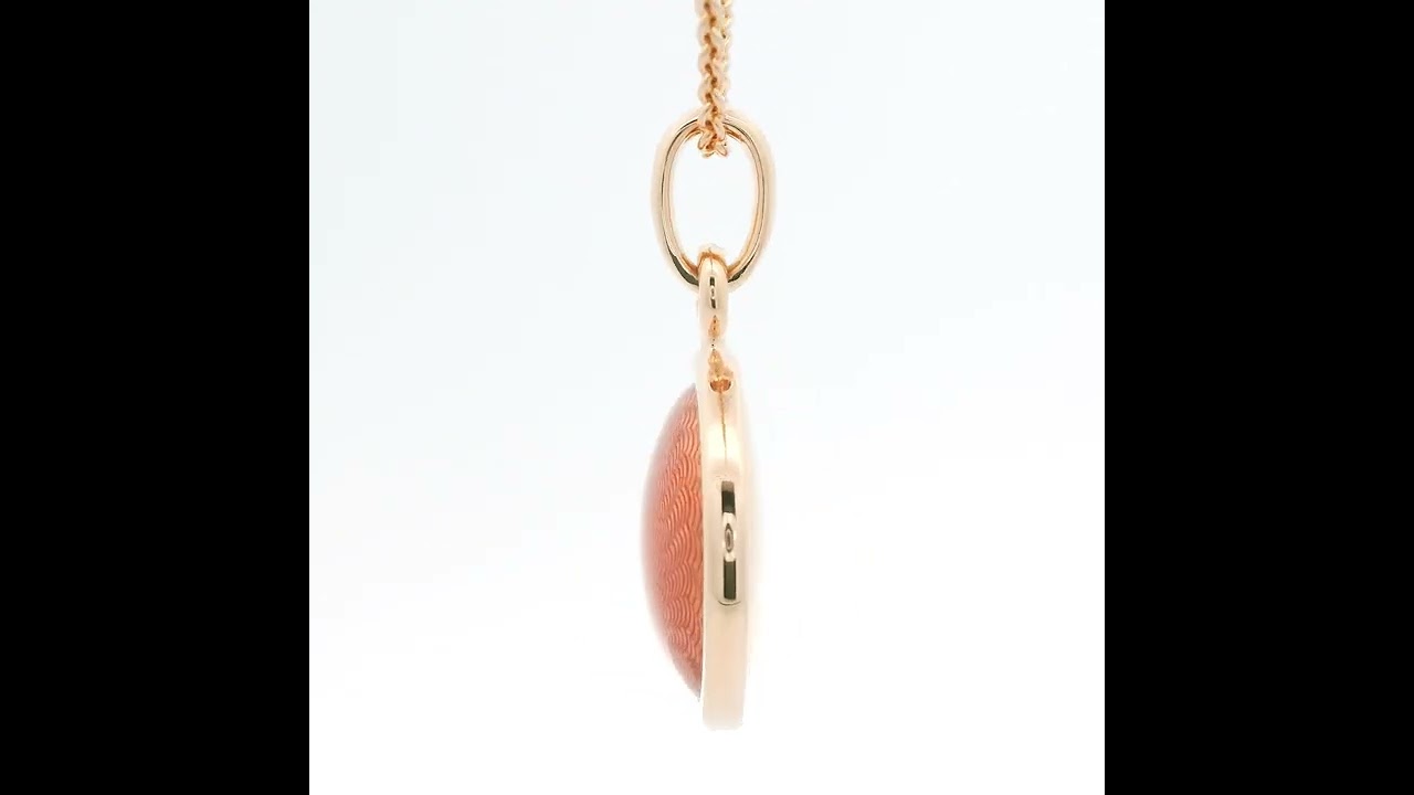 Candy pendant, 18ct rose gold, pink enamel, windmill guilloché, 17.6 mm, V1589/RO/00/00/106