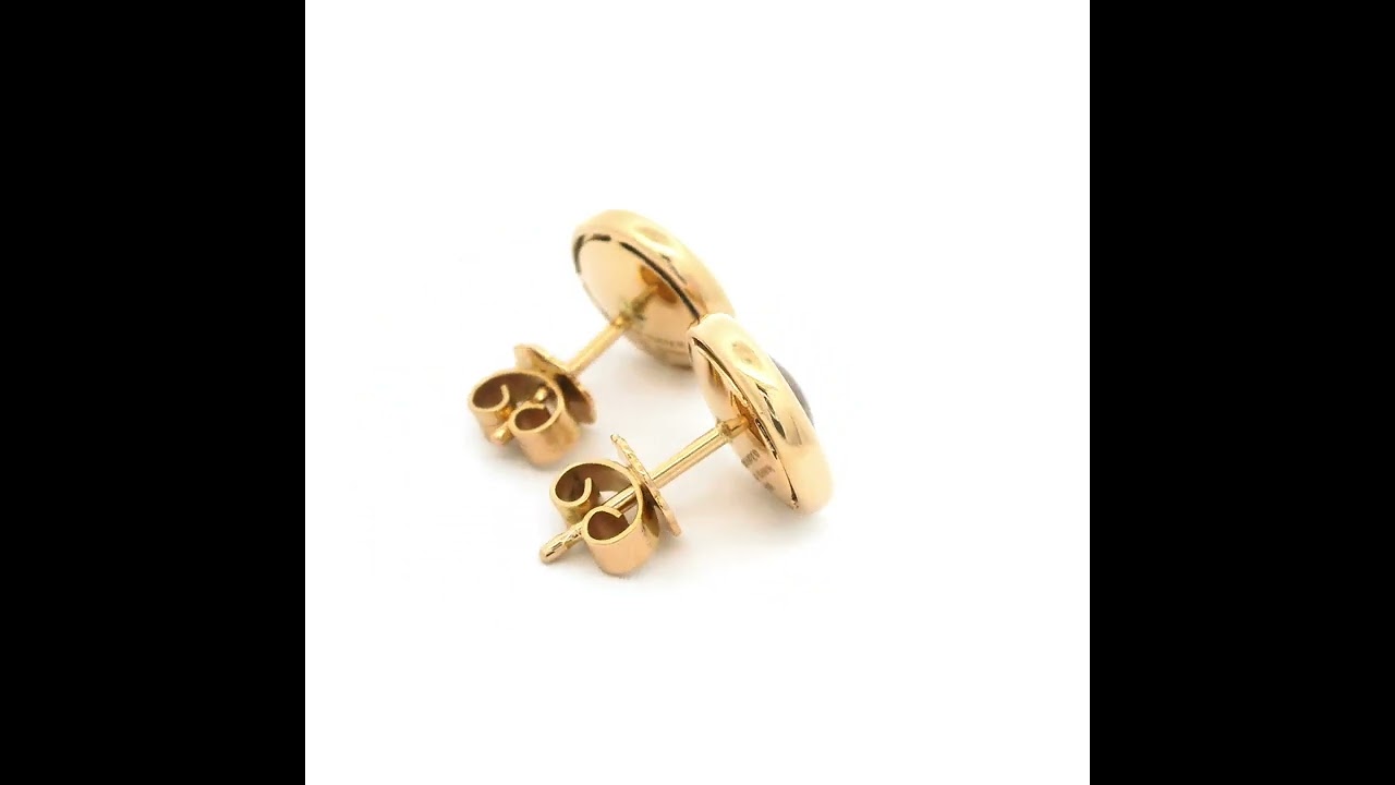  Ear studs Candy, 18ct rose gold, purple guilloché enamel, 11 mm, V1625/P4/00/00/106 