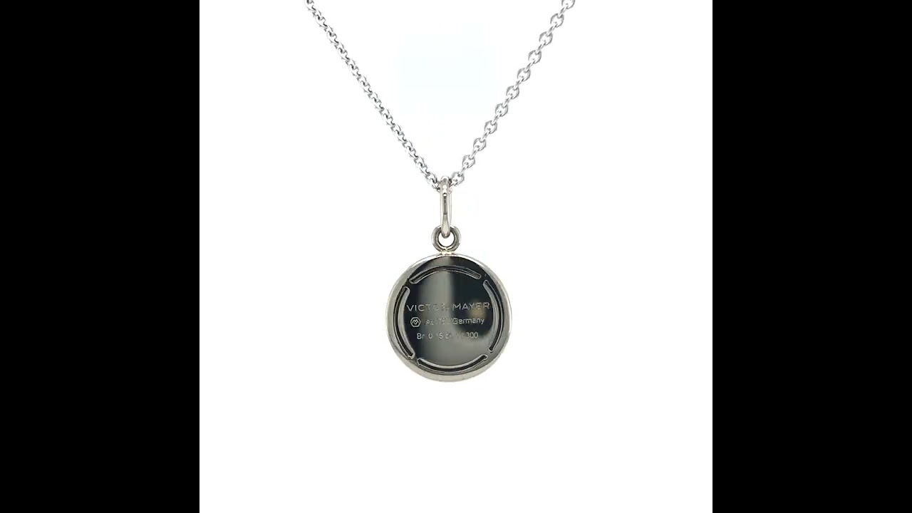 Pendant Candy, 18ct white gold, blue enamel, guilloché décor, 20 diamonds, 12.2 mm, v1766-pe-101