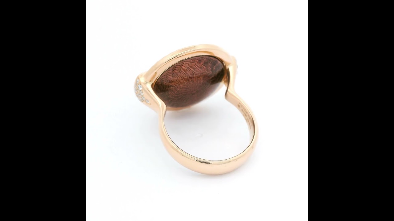 Ring Candy, 18ct rose gold, pink & purple guilloché enamel, 78 diamonds, 20 x 22 mm, v1540-rp-106