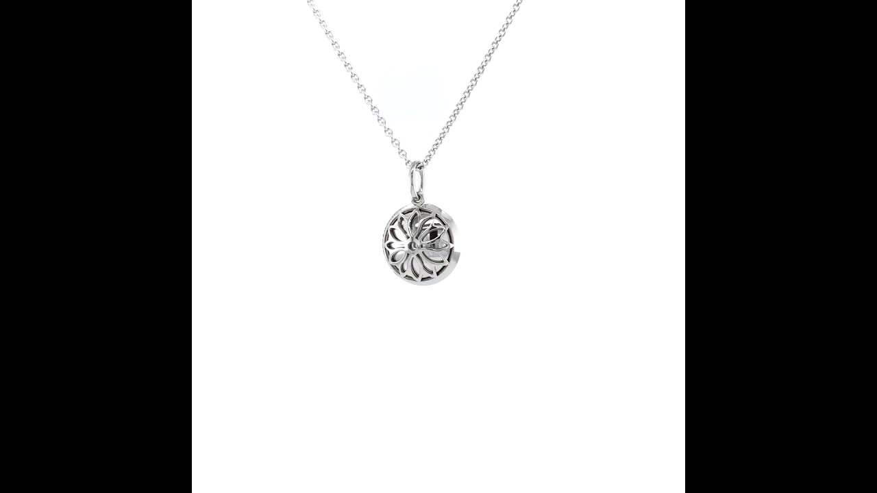 Trance pendant 18k white gold, 30 diamonds 0.15 ct, pink enamel, 12.5 mm, V1701/RO/00/00/101