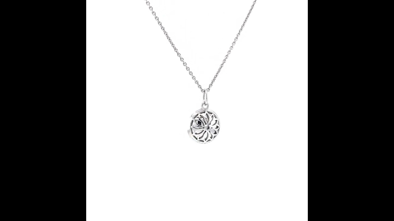  Trance pendant 18k white gold, 30 diamonds 0.15 ct, turquoise enamel, 12.5 mm, V1701/TUE/00/00/101 