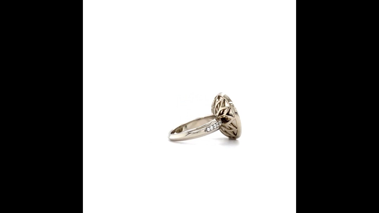 Trance ring 18k white gold, lilac enamel, 56 diamonds 0.40 ct, 18,4 mm, V1431/LI/00/00/109