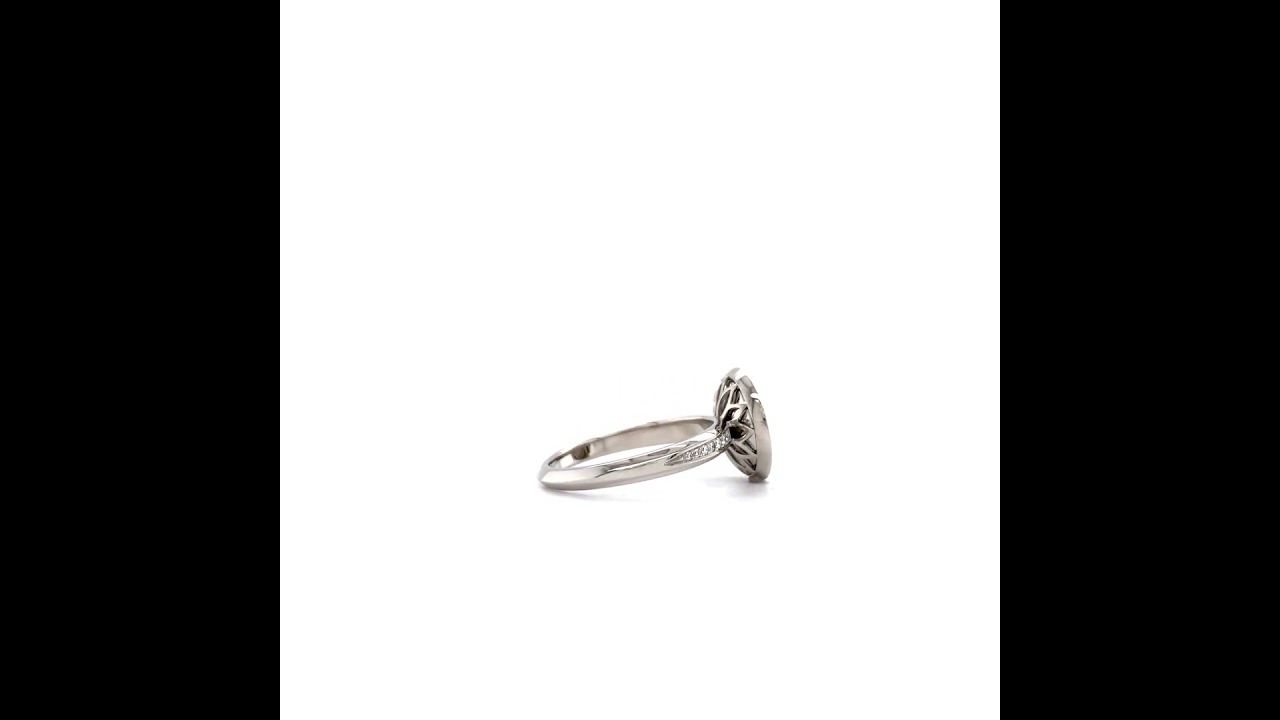 Trance ring 18k white gold, pink enamel, 44 diamonds 0.23 ct, 12.5 mm, V1481/RO/00/00/101