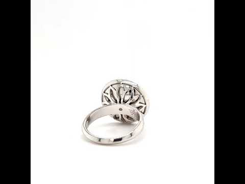 Trance ring 18k white gold, tahiti-grey enamel, 56 diamonds 0.40 ct, 18,4 mm, V1431/SF/00/00/101