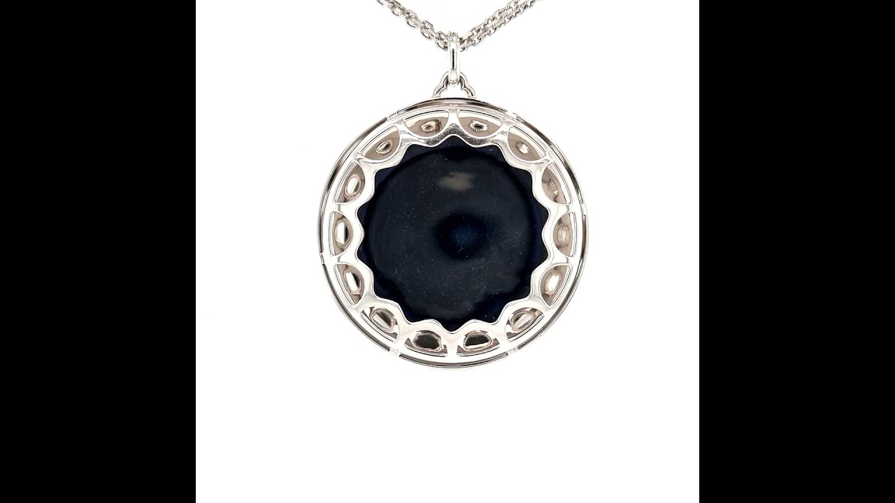  Artemis necklace, 750/- white gold, amber enamel, 213 diamonds, Ø 46 mm, v1470-bn-00-00-10974. 