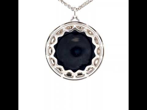 Artemis necklace, 750/- white gold, amber enamel, 213 diamonds, Ø 46 mm, v1470-bn-00-00-10974.