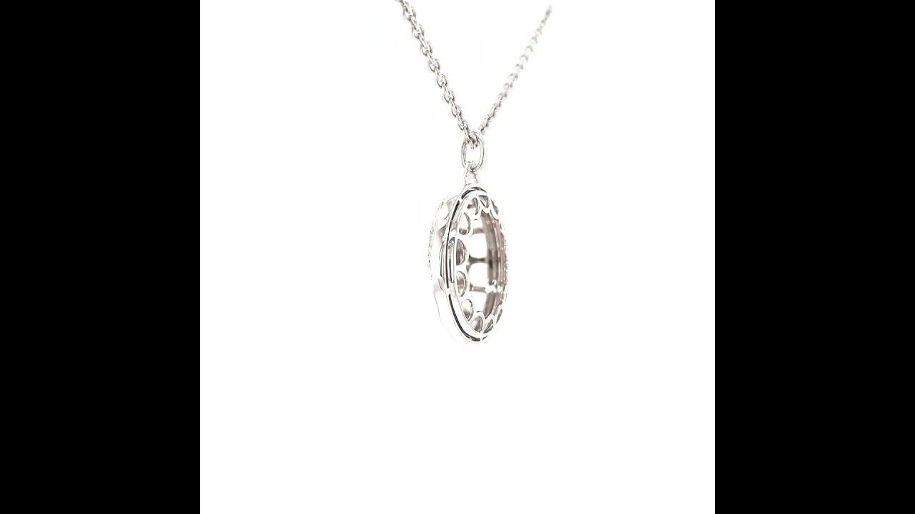 Artemis necklace, 750/- white gold, amber enamel, 72 diamonds, Ø 27.4 mm, v1493-bn-00-00-109.