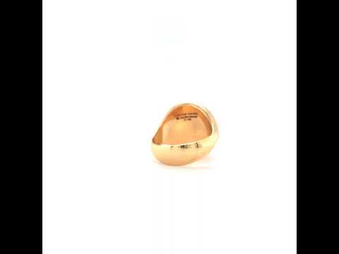 Diskos Ring, 18k rose gold, light red guilloché enamel, 25 diamonds, Ø 17.5 mm, v1634-hr-00-00-10c