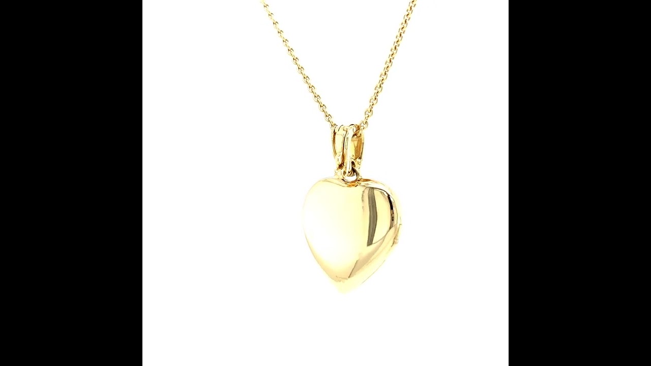 Heart locket Hallmark, 750/- yellow gold, blue enamel, 6 diamonds, 25 x 23 mm, 47685/BL/00/00/102