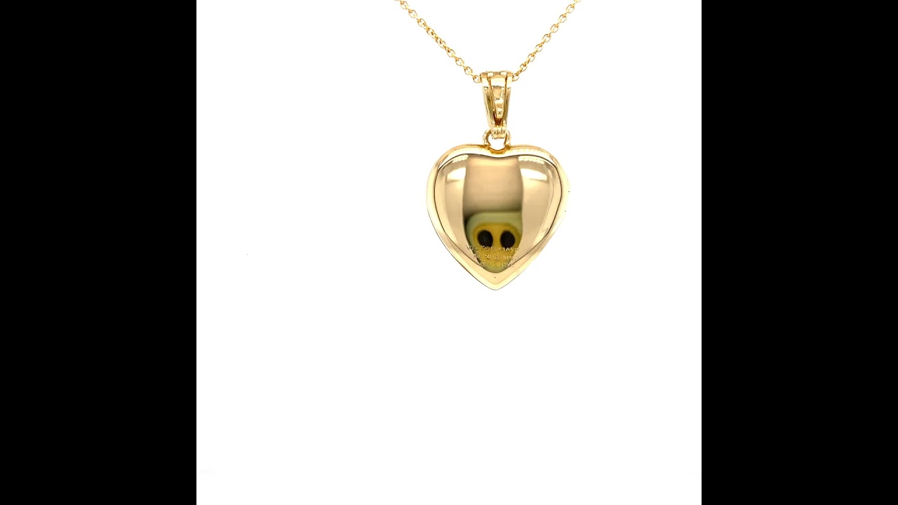  Heart locket necklace, 750/- yellow gold (18k), 6 diamonds 0.09 ct, 22 x 22 mm, 47678/00/00/00/102 