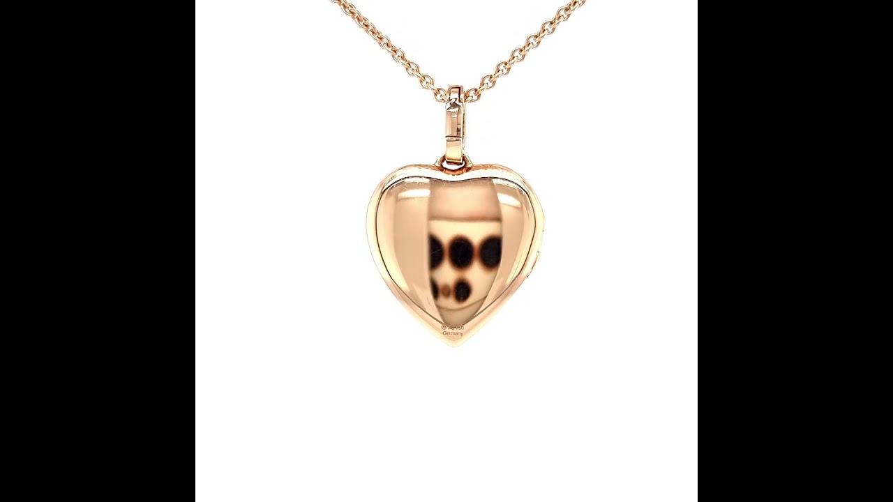  Heart locket necklace Hallmark, 750/- rose gold (18k), 8 diamonds, 22 x 22 mm, 48965/00/00/00/103 