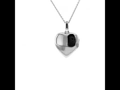  Heart locket necklace Hallmark, 750/- white gold (18k), 8 diamonds, 22 x 22 mm, 48965/00/00/00/101 