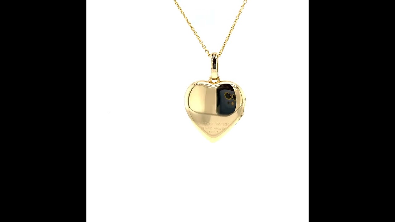  Heart locket necklace Hallmark, 750/- yellow gold, 8 diamonds, 22 x 22 mm, 48965/00/00/00/102 