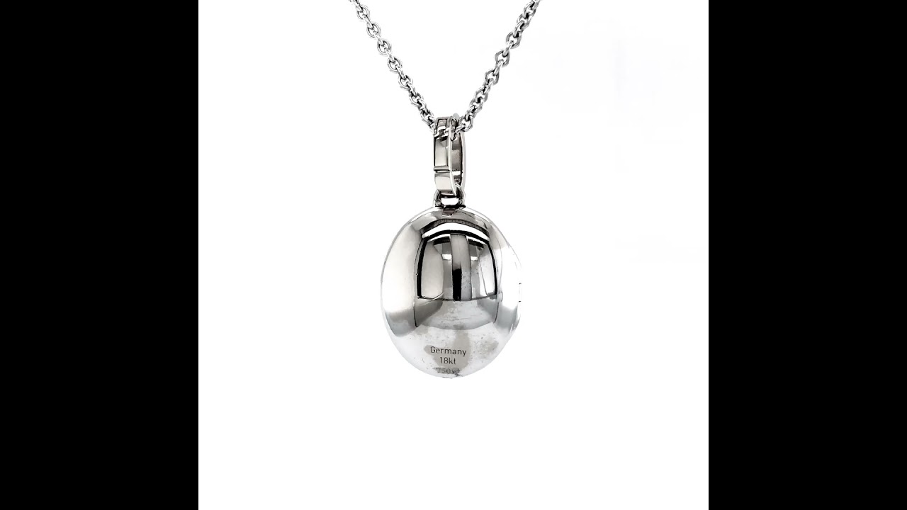  Locket Hallmark, 750/- white gold , black mother-of-pearl, diamond, 21 x 17 mm, 48884/00/OK/00/101 