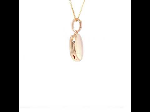 Locket necklace Hallmark, 750/- rose gold, pink enamel, dragonfly, 20 x 15 mm, 49062/OP/00/00/103