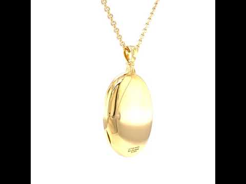 Oval locket Hallmark, 750/- yellow gold, blue enamel, 25 diamonds, 36 x 25 mm, 45772/EB/00/00/102