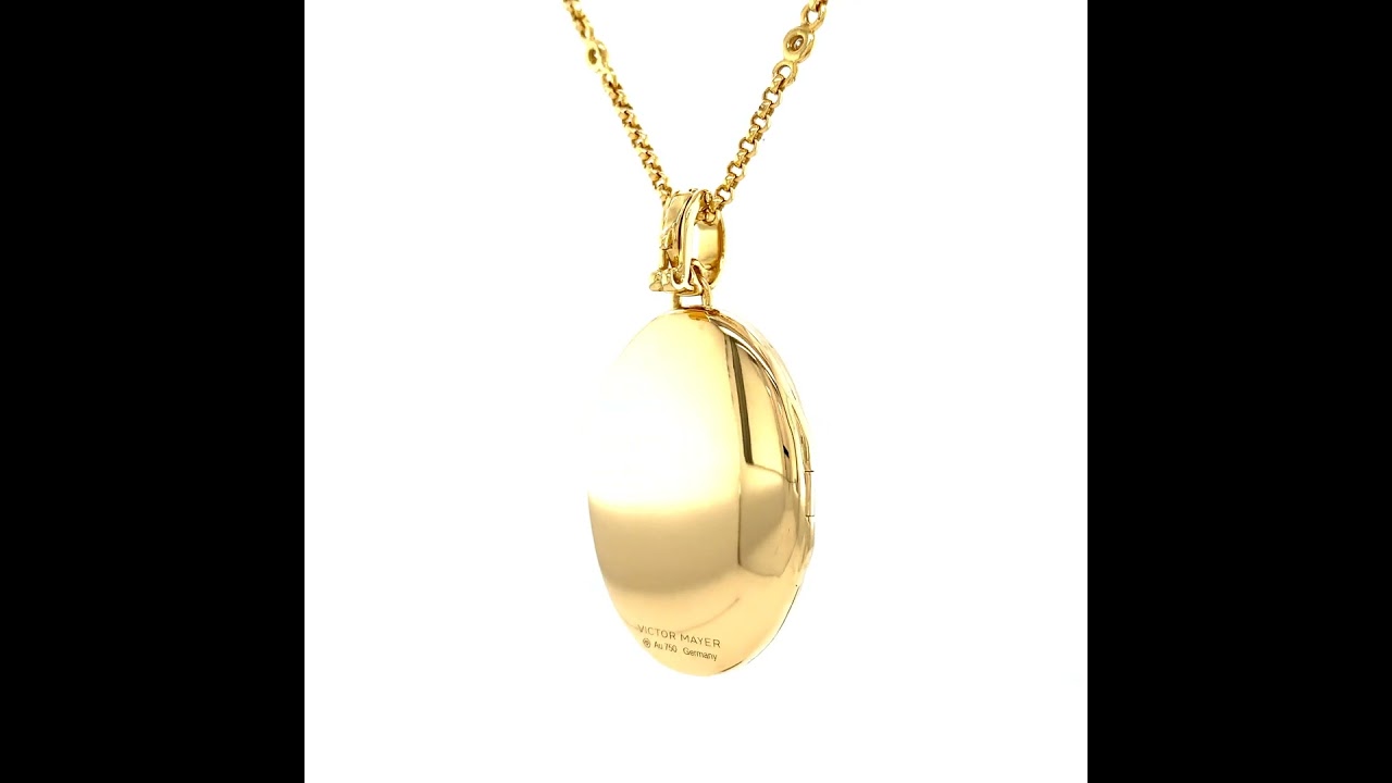  Oval locket necklace Hallmark, 750/- yellow gold (18k), 36 x 25 mm, 33471/00/00/00/102 